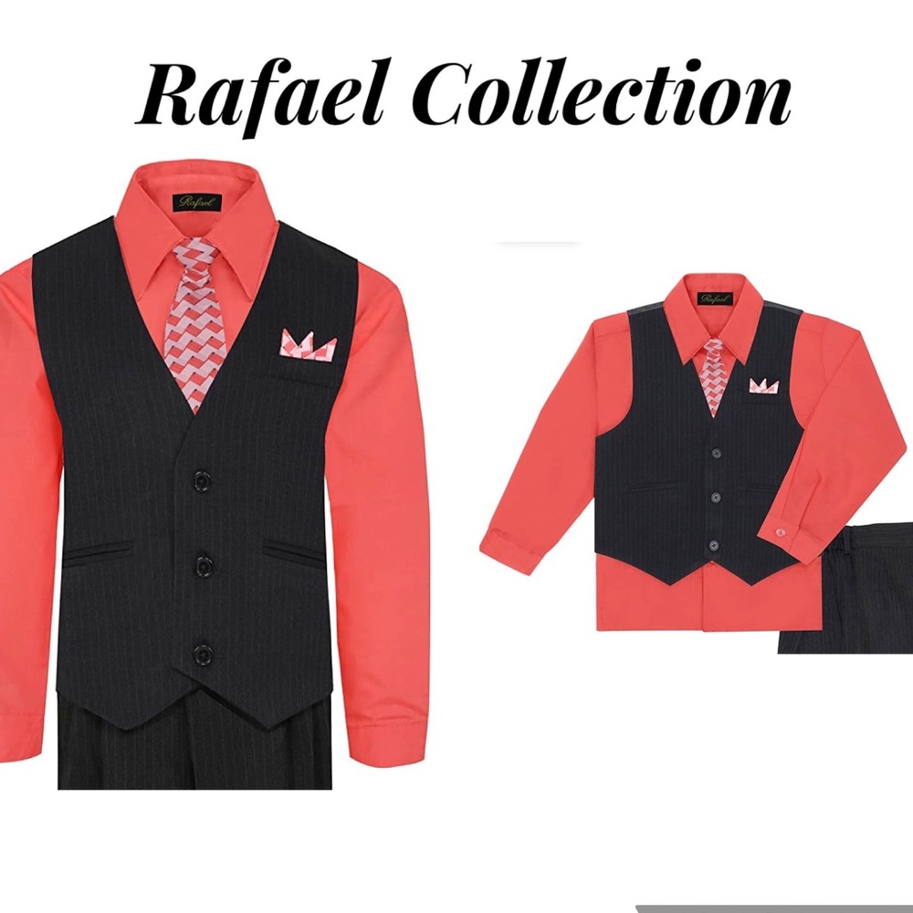 Rafael Boy's 4-Piece Vest and Shirt, Tie and Hanky.  Size 3T